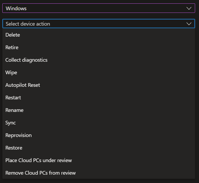 Microsoft Intune Bulk Device Actions – EMS Route